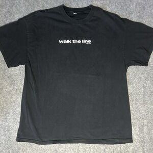 Walk The Line Men's Large 2006 Movie Promo Faded Black Tshirt